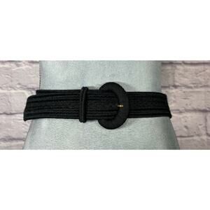 Vintage Classic Minimalist Black Woven Belt